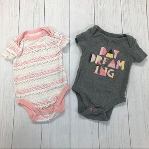 BOGO Emily and Oliver Set of 2 Onesies Size 3-6 Months